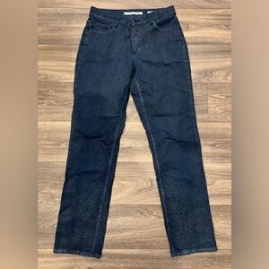 Jones New York Lexington Straight Leg Denim Jeans Size 10 Subtle Stretch Midrise